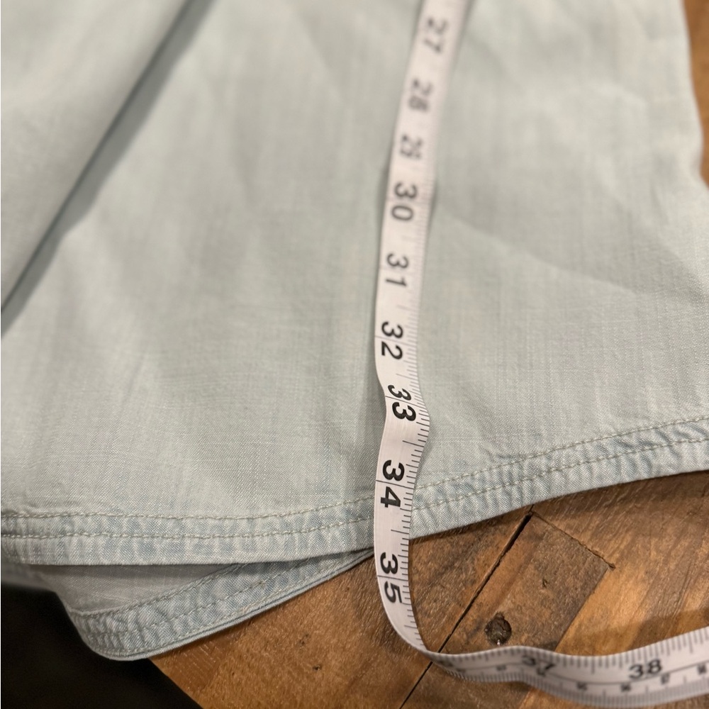 Eileen Fisher Chambray Shirt Dress M Tencel Cotton Pockets Button Front Casual - Picture 12 of 12